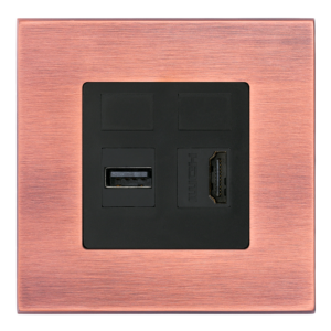 ENCHUFE MULTIMEDIA MARCO COLECCIÓN SoHo BRUSHED COPPER
